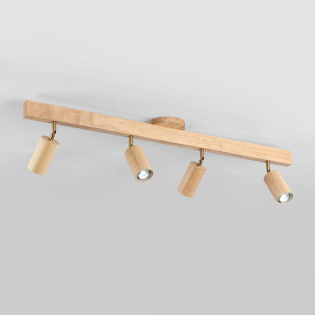 Track Lighting Wood Metal 16.5 in Plug-In LED Ceiling Wall Fixture Warm White Living Room Accent Lighting | Kalsten