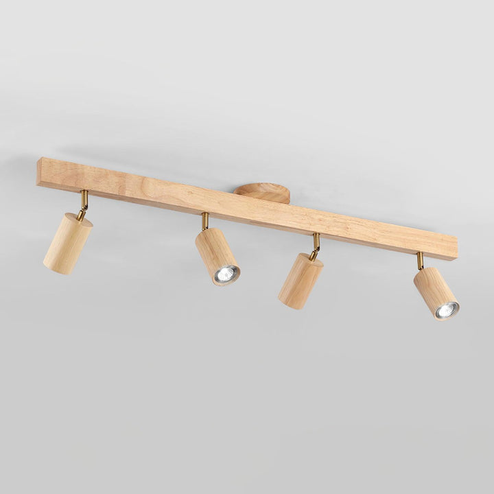 Track Lighting Wood Metal 16.5 in Plug-In LED Ceiling Wall Fixture Warm White Living Room Accent Lighting | Kalsten