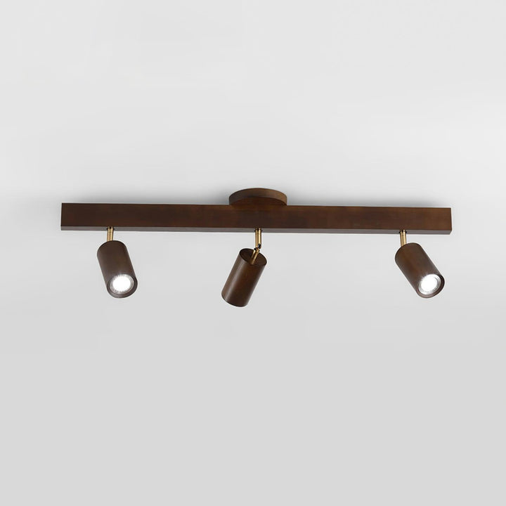 Track Lighting Wood Metal 16.5 in Plug-In LED Ceiling Wall Fixture Warm White Living Room Accent Lighting | Kalsten