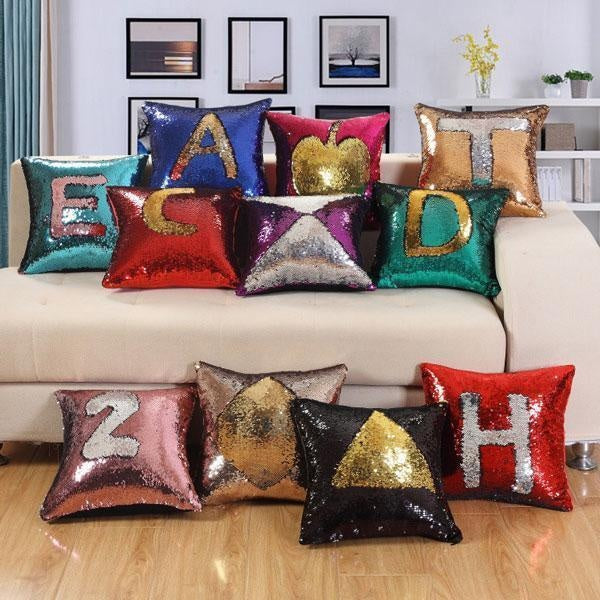 Mermaid Two Tone Sequin Pillow Cover | Kalsten