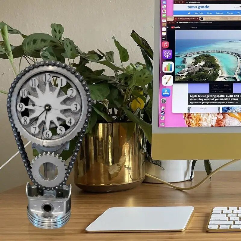 Kalsten | Watch chain with movement - Silent rotating table clock