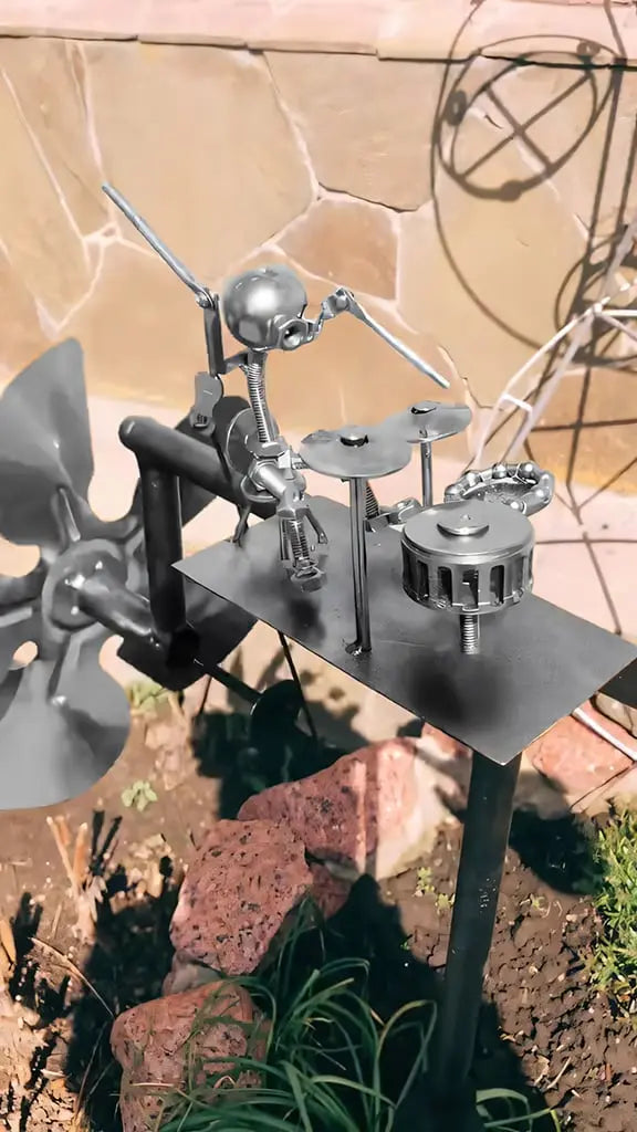 Kalsten | Metal Windmill "Rock Band" – Moving Garden Decor with Character