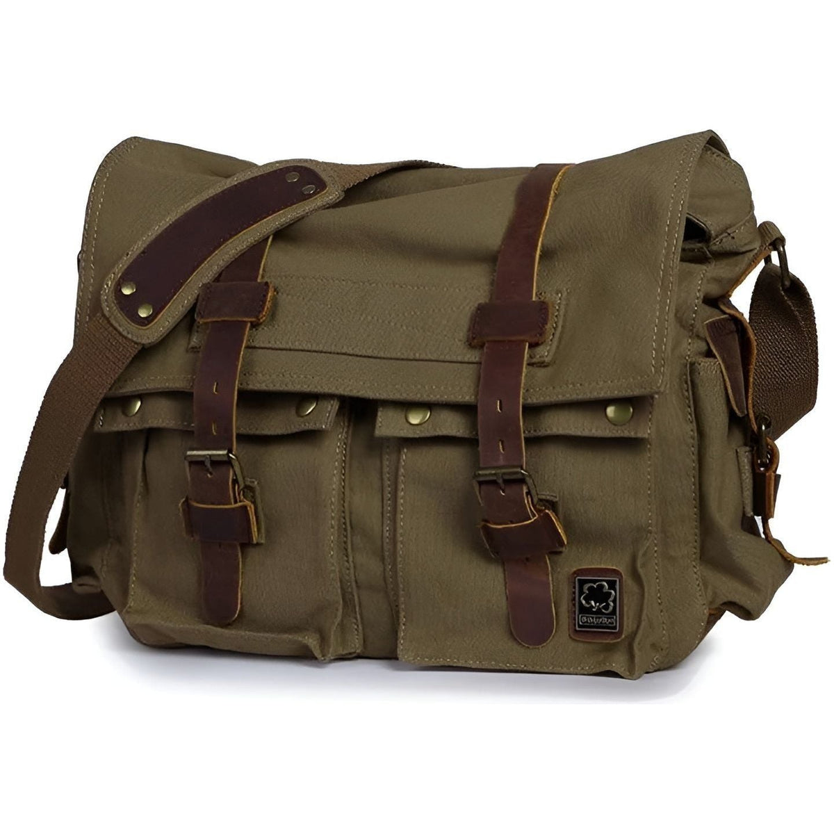 Skanto | Michael Bag – Vintage Canvas Messenger Bag for Men with Leather Details