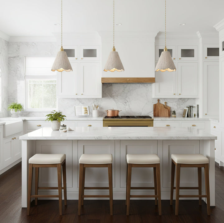 Pendant Light Cement 9.8 in Adjustable Modern Dining Room Kitchen Island Hanging Ceiling Lamp | Kalsten