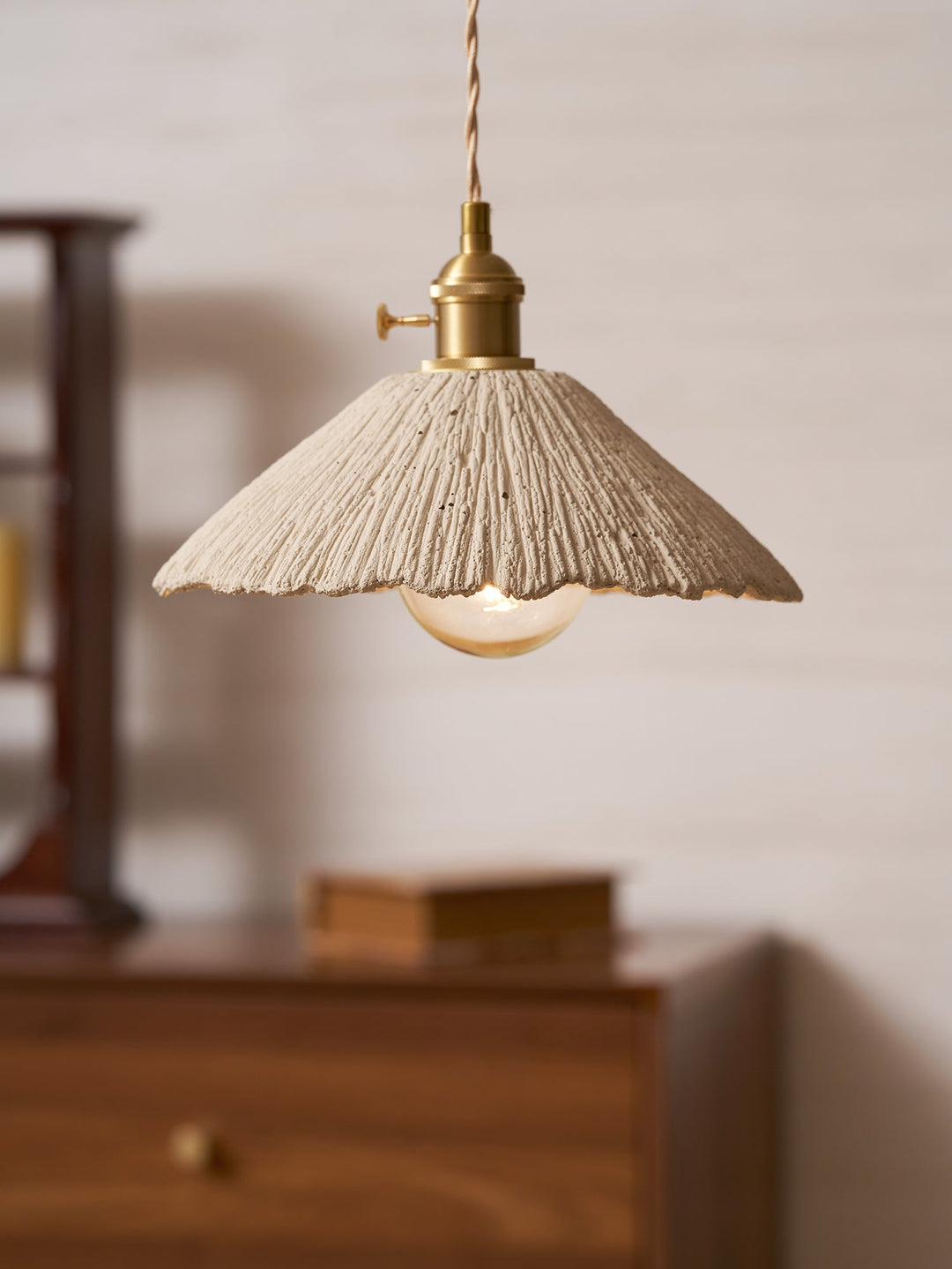 Pendant Light Cement 9.8 in Adjustable Modern Dining Room Kitchen Island Hanging Ceiling Lamp | Kalsten