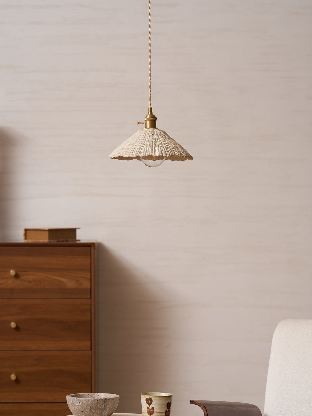 Pendant Light Cement 9.8 in Adjustable Modern Dining Room Kitchen Island Hanging Ceiling Lamp | Kalsten