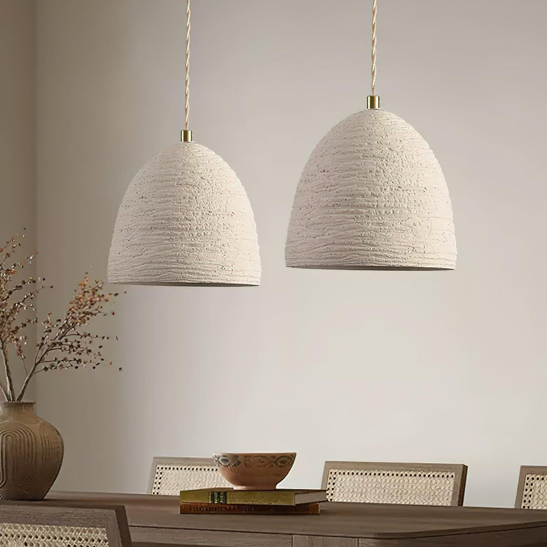 Pendant Light Cement 9.8 in Adjustable Modern Dining Room Kitchen Island Hanging Ceiling Lamp | Kalsten