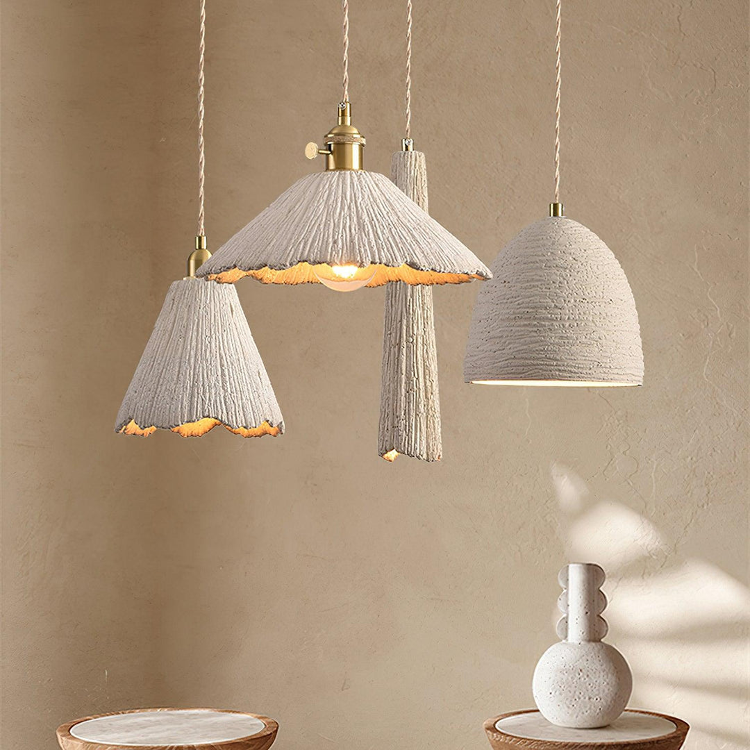 Pendant Light Cement 9.8 in Adjustable Modern Dining Room Kitchen Island Hanging Ceiling Lamp | Kalsten