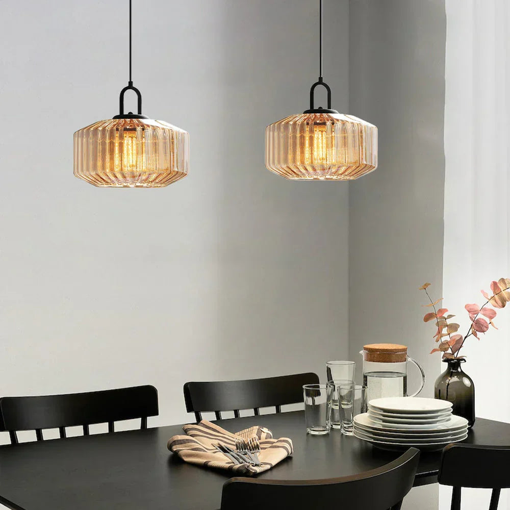 Pendant Light Glass 11 in Handblown Indoor Warm Glow Dining Room Kitchen Hallway Lighting | Kalsten