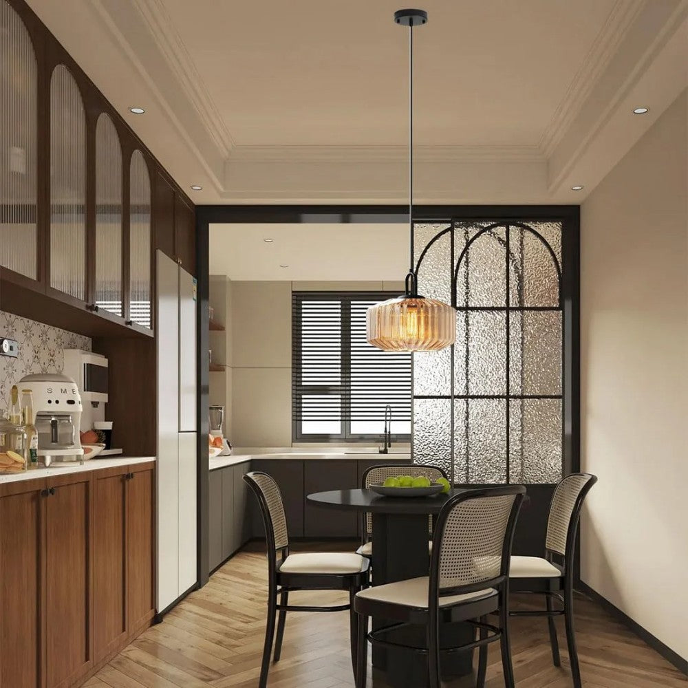 Pendant Light Glass 11 in Handblown Indoor Warm Glow Dining Room Kitchen Hallway Lighting | Kalsten