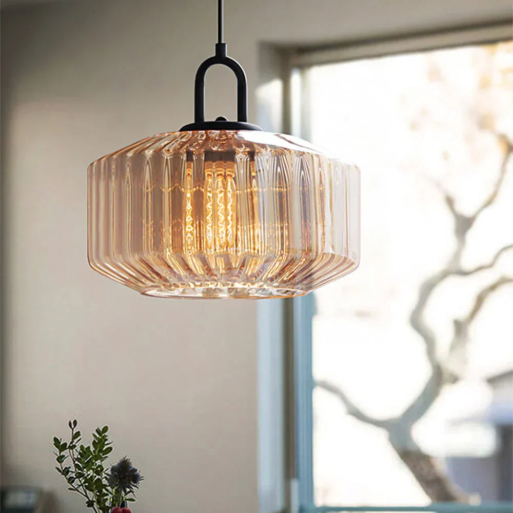 Pendant Light Glass 11 in Handblown Indoor Warm Glow Dining Room Kitchen Hallway Lighting | Kalsten
