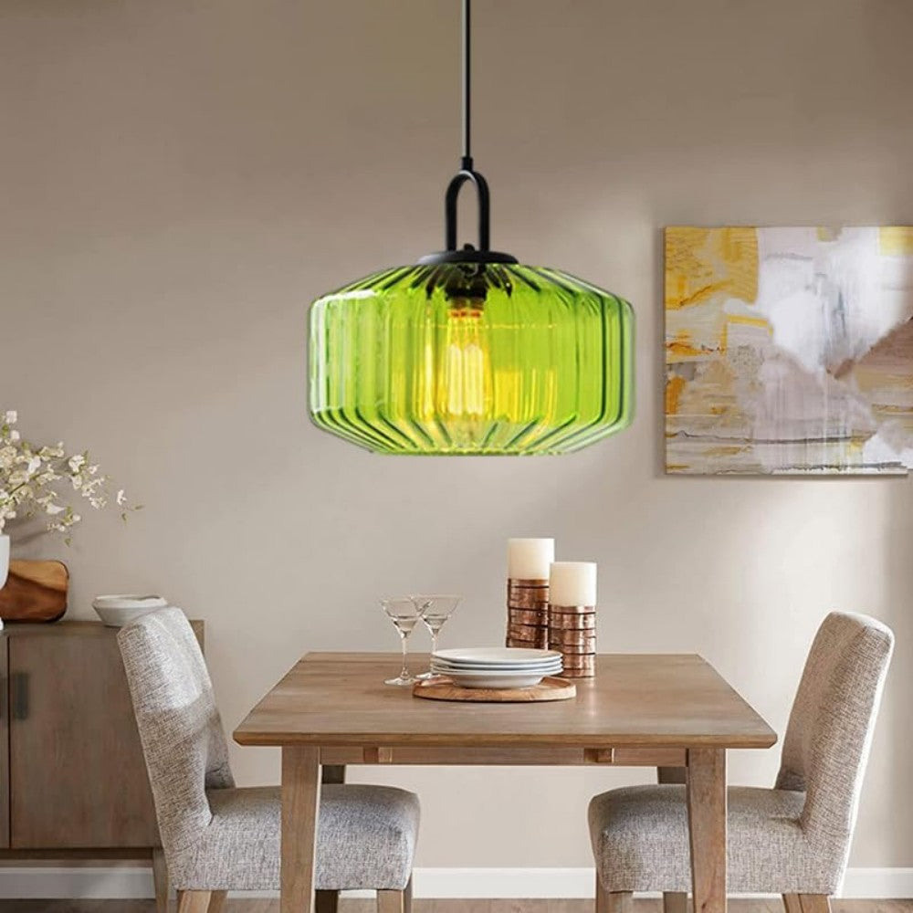 Pendant Light Glass 11 in Handblown Indoor Warm Glow Dining Room Kitchen Hallway Lighting | Kalsten