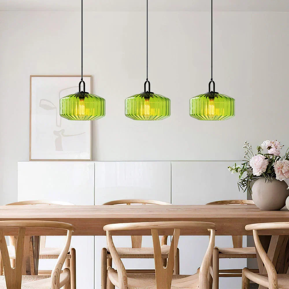 Pendant Light Glass 11 in Handblown Indoor Warm Glow Dining Room Kitchen Hallway Lighting | Kalsten
