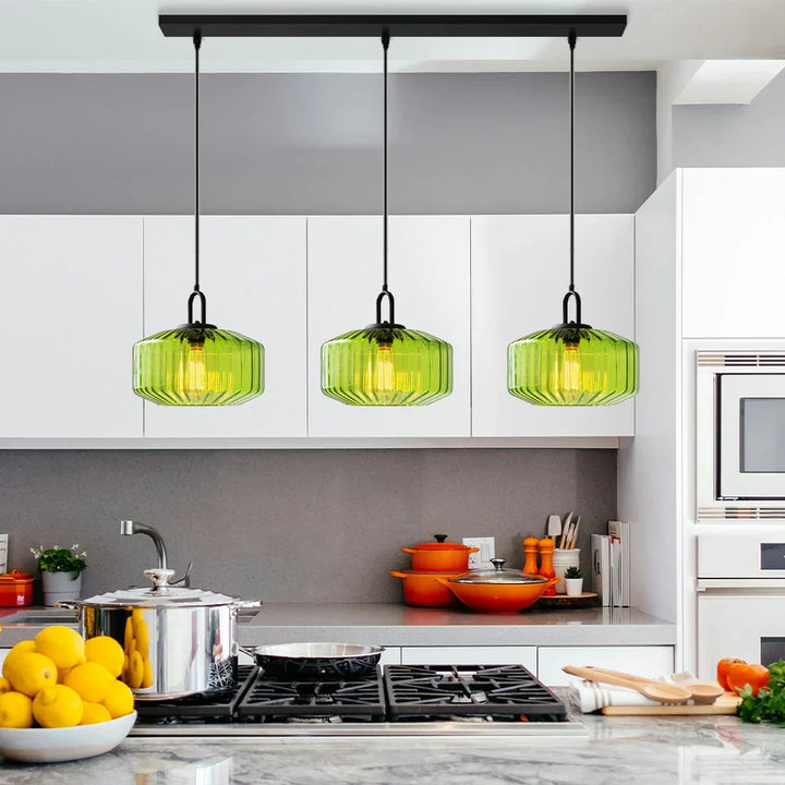 Pendant Light Glass 11 in Handblown Indoor Warm Glow Dining Room Kitchen Hallway Lighting | Kalsten