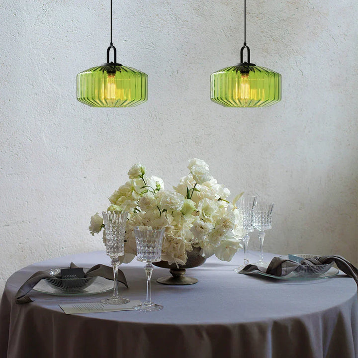 Pendant Light Glass 11 in Handblown Indoor Warm Glow Dining Room Kitchen Hallway Lighting | Kalsten