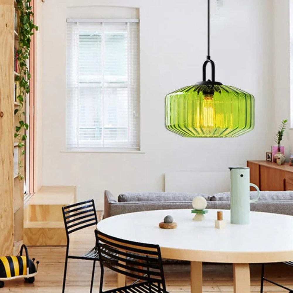 Pendant Light Glass 11 in Handblown Indoor Warm Glow Dining Room Kitchen Hallway Lighting | Kalsten