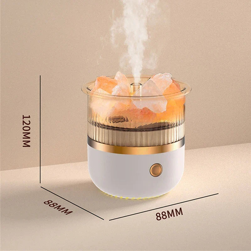 Brehn | Himalayan Salt Crystal Lamp & Essential Oil Diffuser, USB Ultrasonic Humidifier for Home & Office