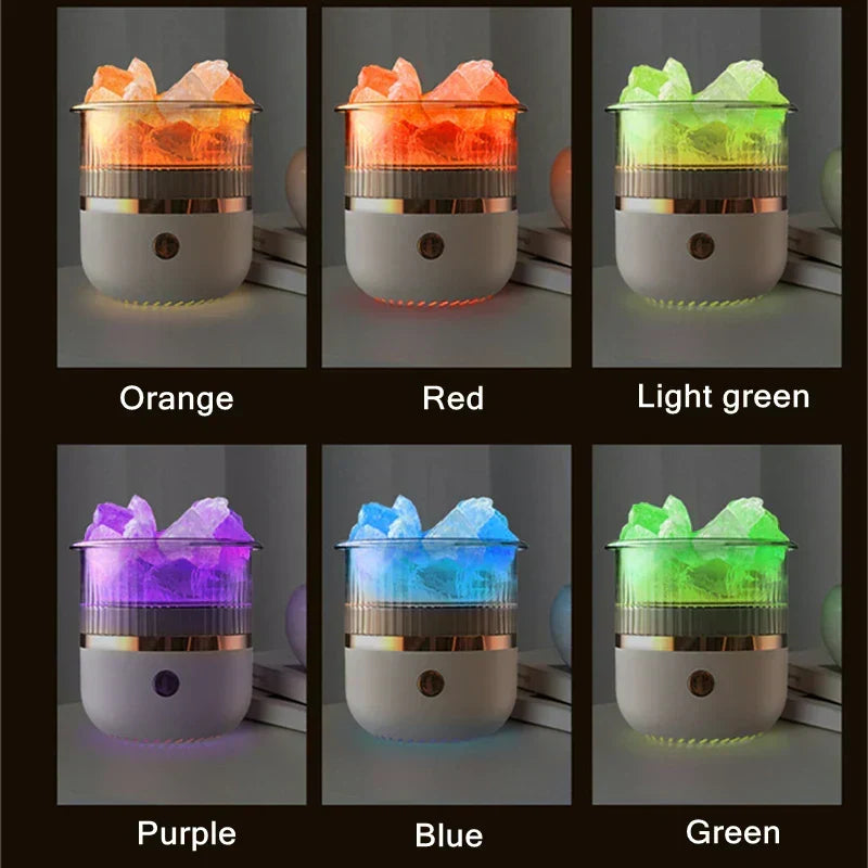 Karnz | Himalaya Salt Crystal Lamp & Essential Oil Diffuser, USB Ultrasonic Humidifier for Home & Office