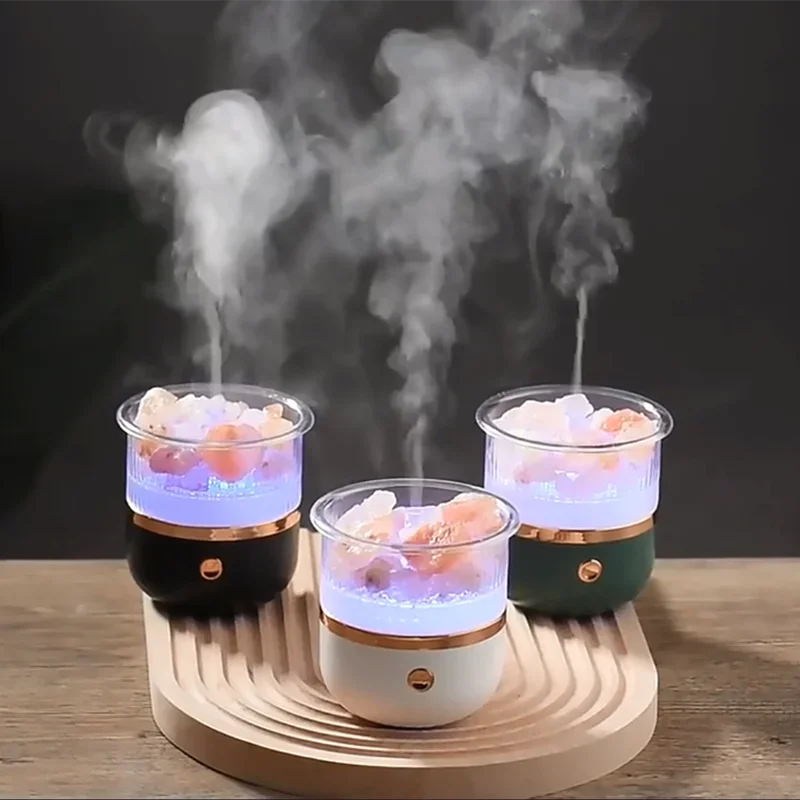 Brehn | Himalayan Salt Crystal Lamp & Essential Oil Diffuser, USB Ultrasonic Humidifier for Home & Office