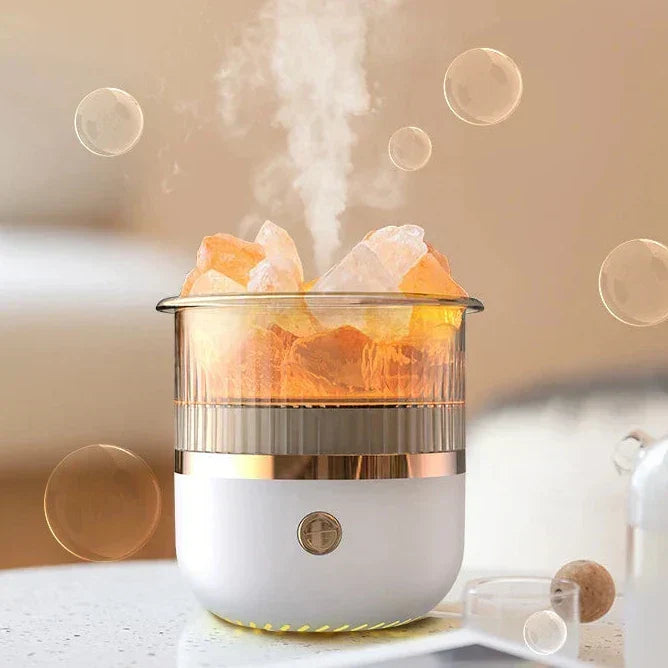 Brehn | Himalayan Salt Crystal Lamp & Essential Oil Diffuser, USB Ultrasonic Humidifier for Home & Office