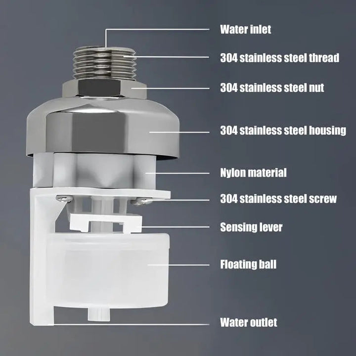 Kalsten | Mini Float Valve | Automatic Water Level Control | Stainless Steel | 10–150 PSI | Compact
