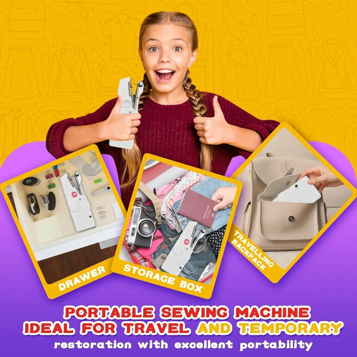 Stitchmatic Mini Sewing Machine – Portable Electric Sewing Machine for Home and On the Go | Kalsten
