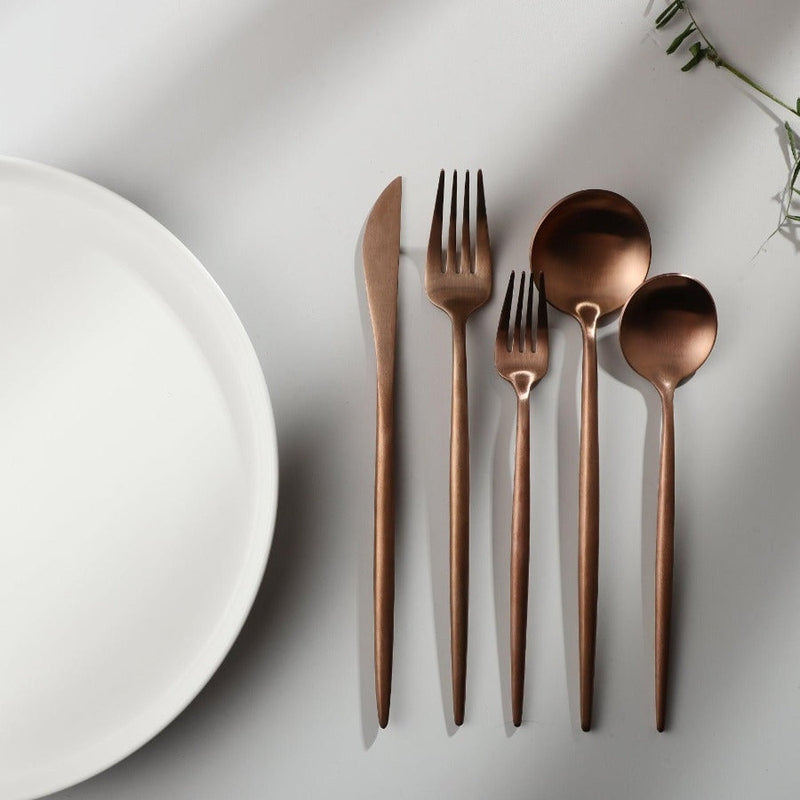 Minimalist Luxury Cutlery Set – 20 pieces, Titanium & Stainless Steel Kalsten