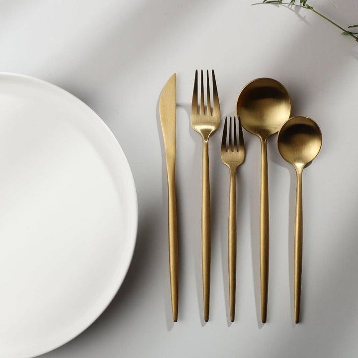 Minimalist Luxury Cutlery Set – 20 pieces, Titanium & Stainless Steel Kalsten
