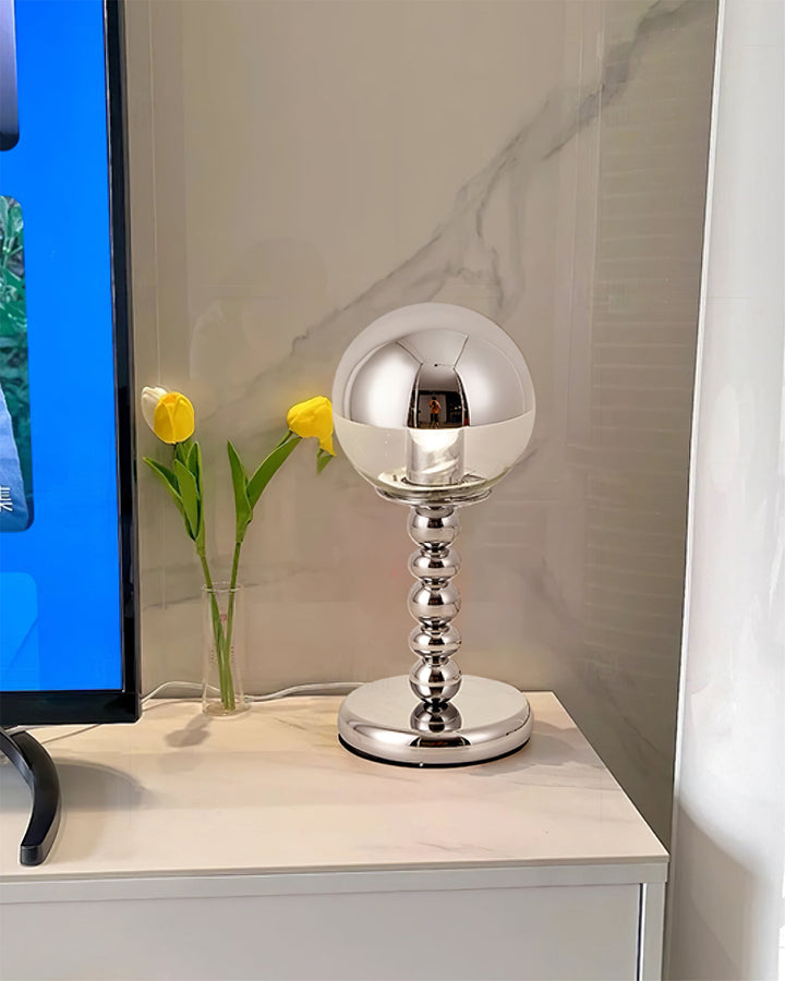 MirrorGlow – Minimalist Chrome Table Lamp | Kalsten