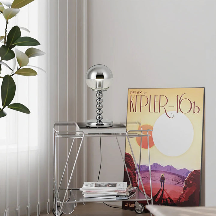 MirrorGlow – Minimalist Chrome Table Lamp | Kalsten