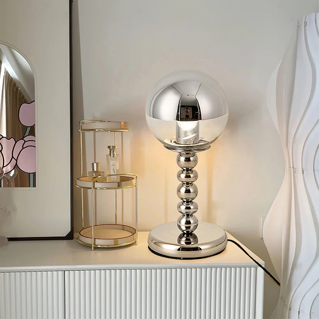 MirrorGlow – Minimalist Chrome Table Lamp | Kalsten