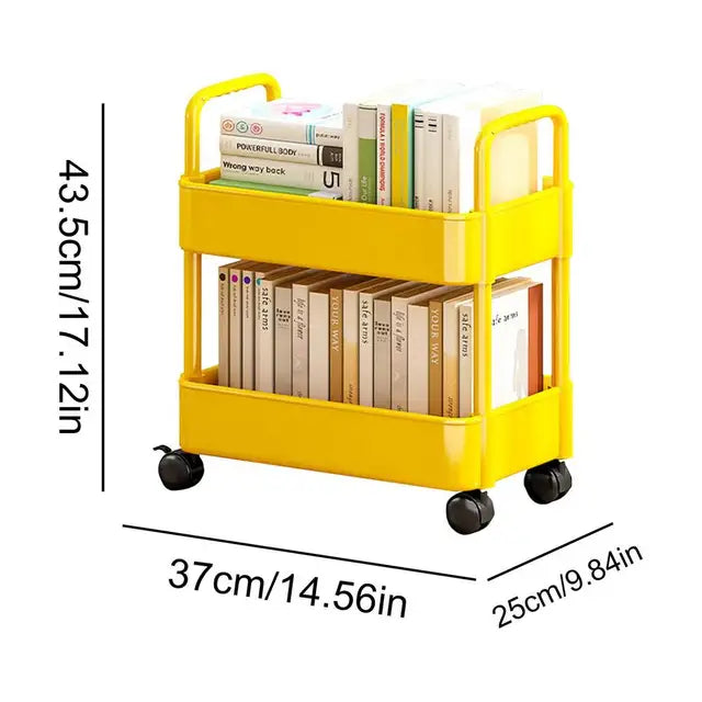 Mobile Bookshelf Cart with Wheels | Book Storage and Organizer - Dalton | Kalsten
