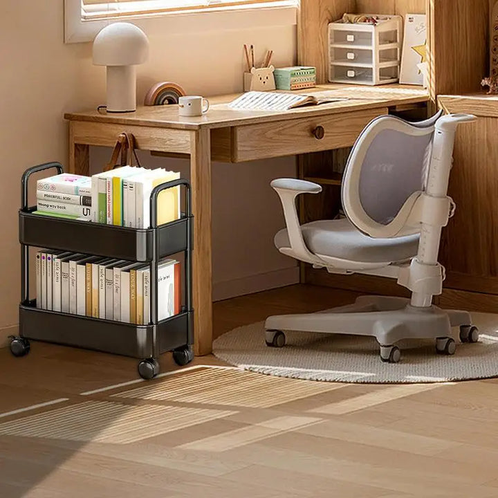 Mobile Bookshelf Cart with Wheels | Book Storage and Organizer - Dalton | Kalsten