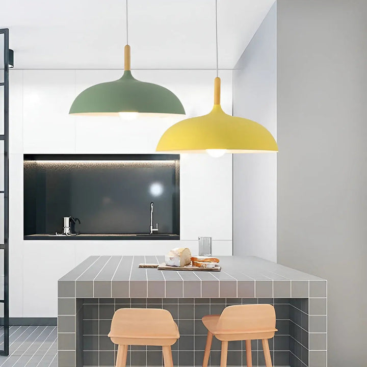 Scandinavian Elegance: Luxury Oak Ceiling Lamp with LED Lighting Kalsten