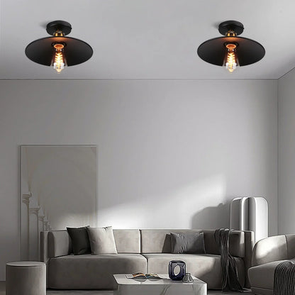 Vintage ceiling light in industrial style, metal lamp for living room or bedroom, LED-compatible | Karnz