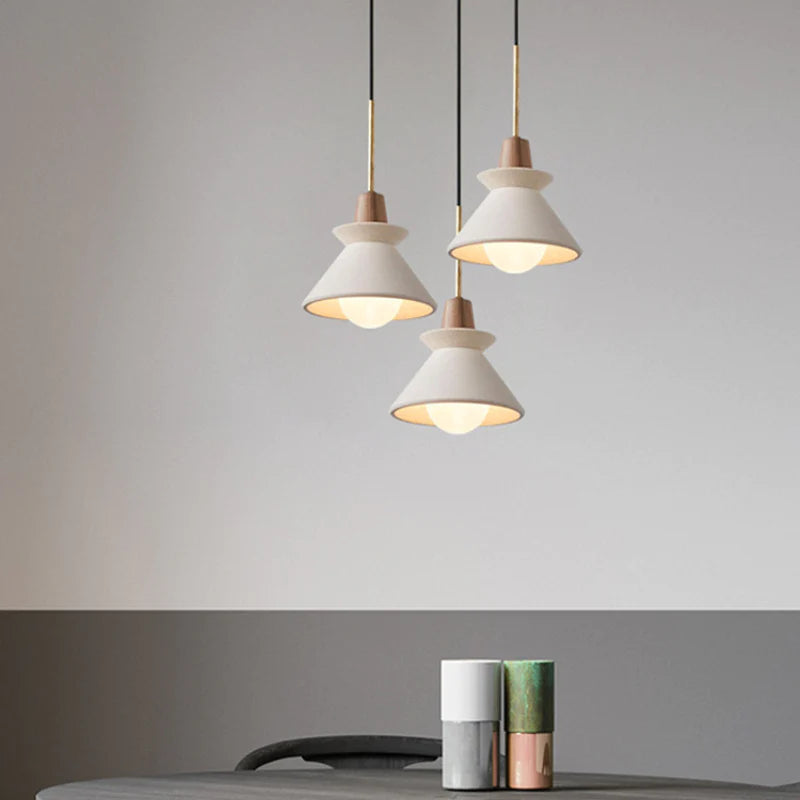 Modern White Concrete Cone Pendant Light | Kalsten
