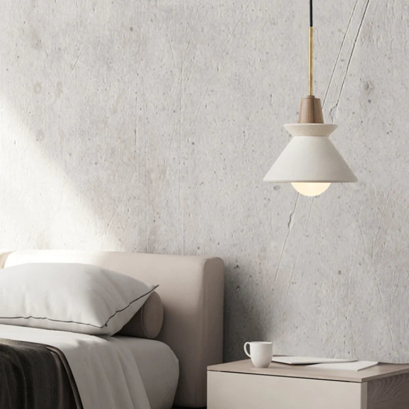 Modern White Concrete Cone Pendant Light | Kalsten