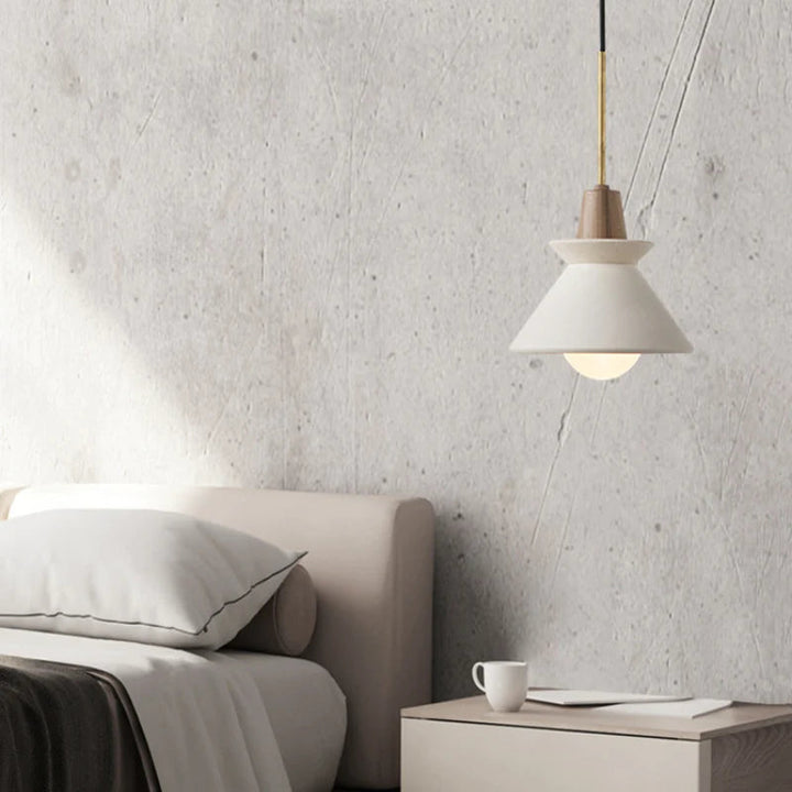 Modern White Concrete Cone Pendant Light | Kalsten