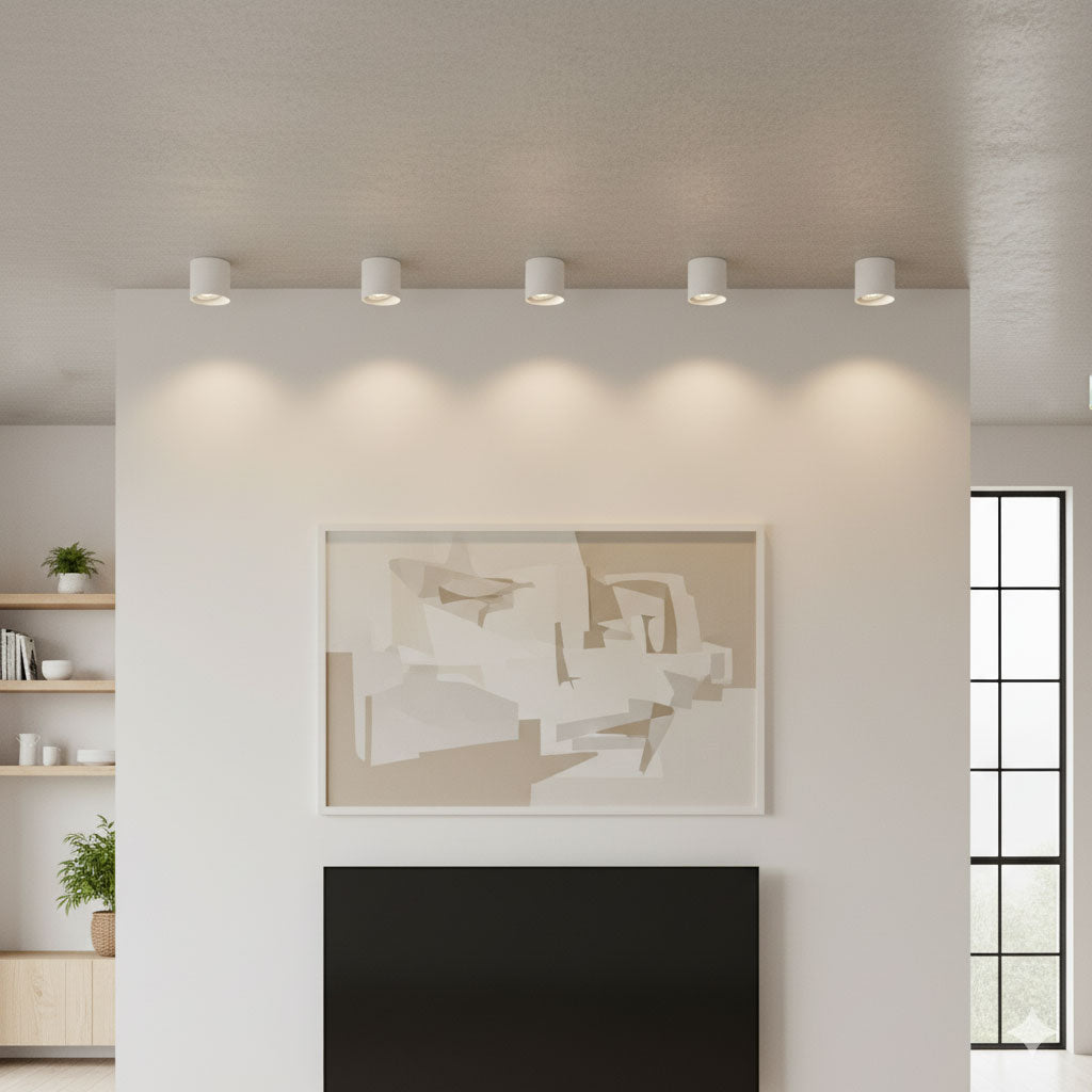 Metal Ceiling Light 3.1 in x 3.3 in White Indoor Modern Flush Mount LED Fixture Warm Neutral Cool | Kalsten