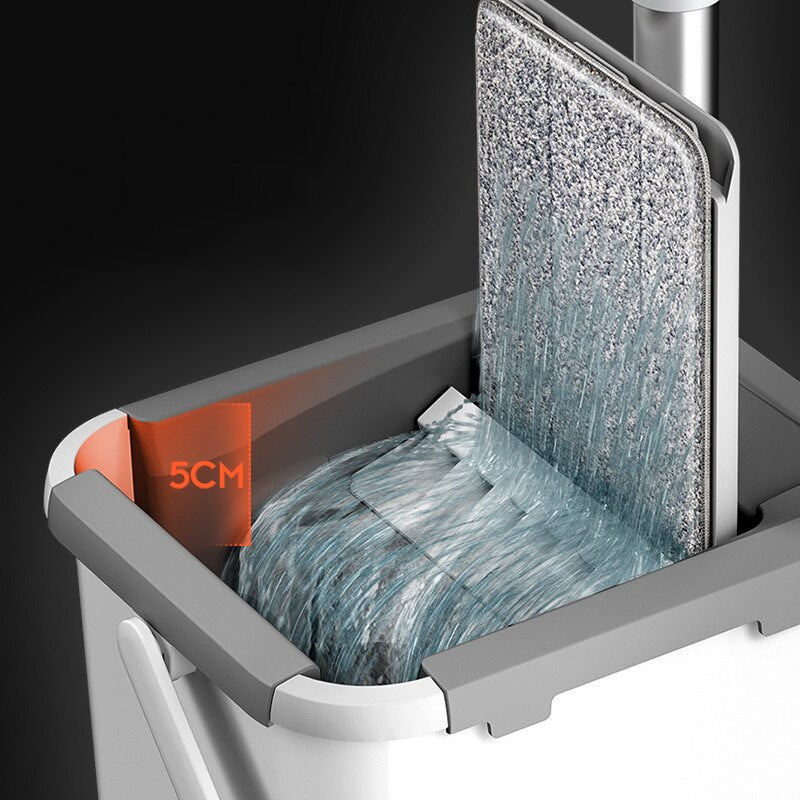 Flat Bottom Mop and Bucket Set with Aluminum Handle Skanto