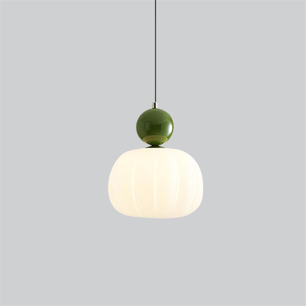 Pendant Light Acrylic Pumpkin Shade 5.5 in White Dining Room Bedroom Hanging Ceiling Fixture Adjustable Cord | Kalsten