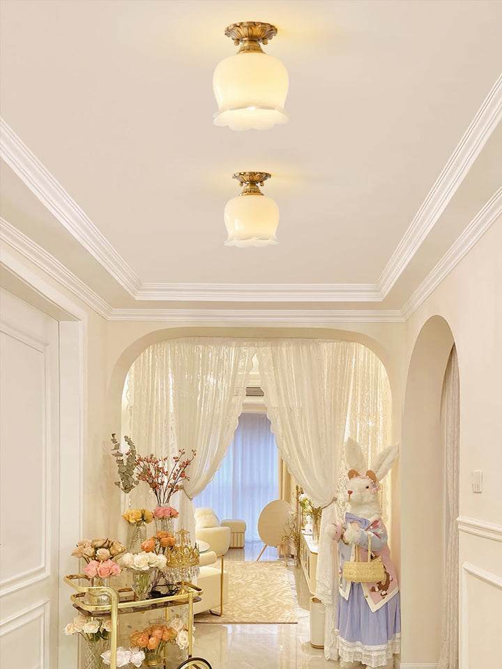 Ceiling Light Resin Brass 5.9 in Indoor Warm Lighting | Kalsten