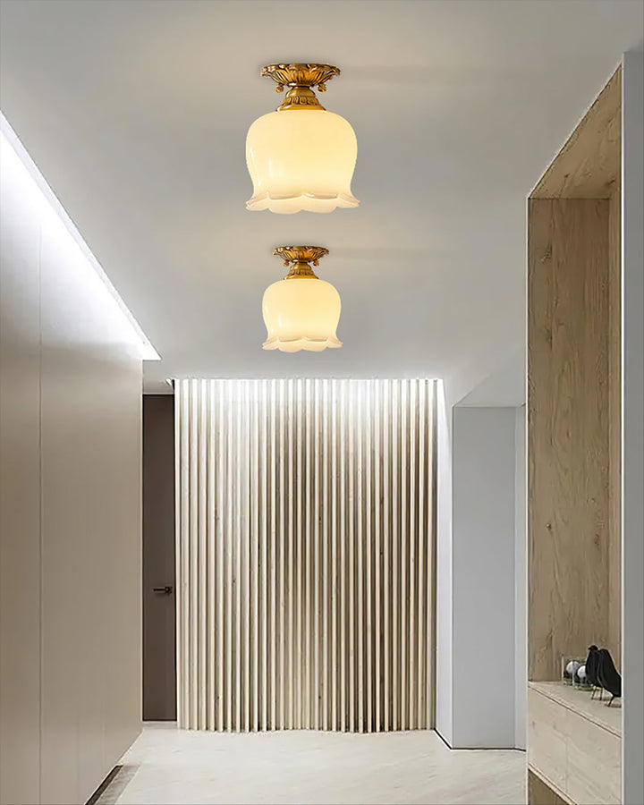 Ceiling Light Resin Brass 5.9 in Indoor Warm Lighting | Kalsten