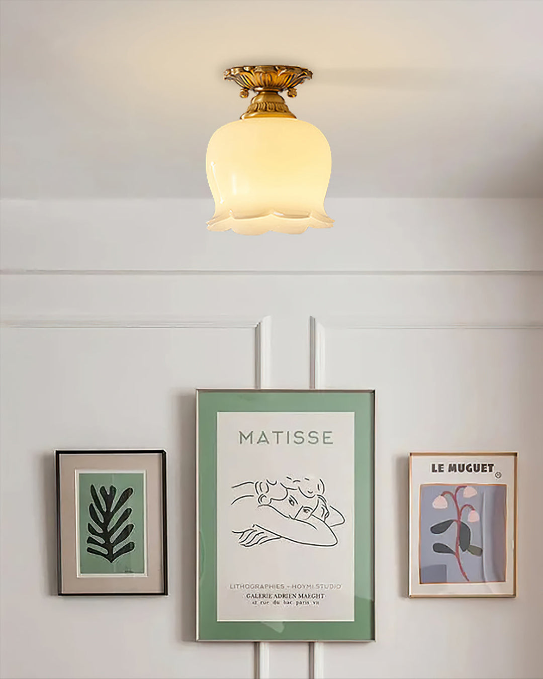 Ceiling Light Resin Brass 5.9 in Indoor Warm Lighting | Kalsten