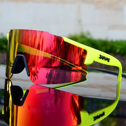 Skanto | ReflectRide Sports Sunglasses – Aerodynamic Cycling Glasses with UV Protection and Interchangeable Frame