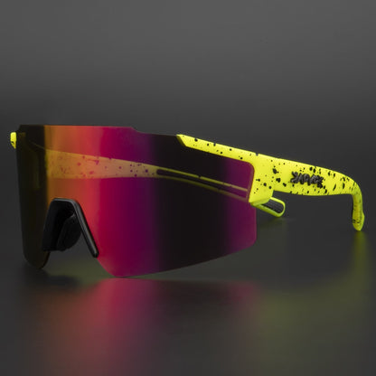 Skanto | ReflectRide Sports Sunglasses – Aerodynamic Cycling Glasses with UV Protection and Interchangeable Frame