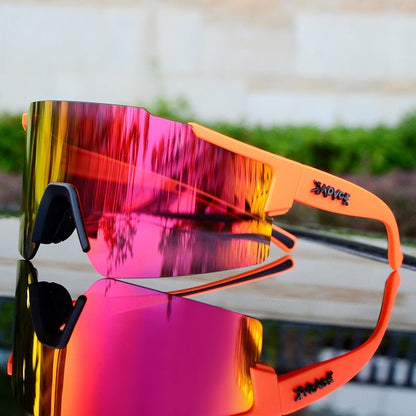 Skanto | ReflectRide Sports Sunglasses – Aerodynamic Cycling Glasses with UV Protection and Interchangeable Frame