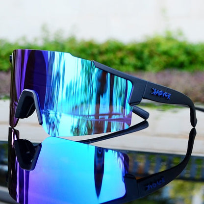 Skanto | ReflectRide Sports Sunglasses – Aerodynamic Cycling Glasses with UV Protection and Interchangeable Frame