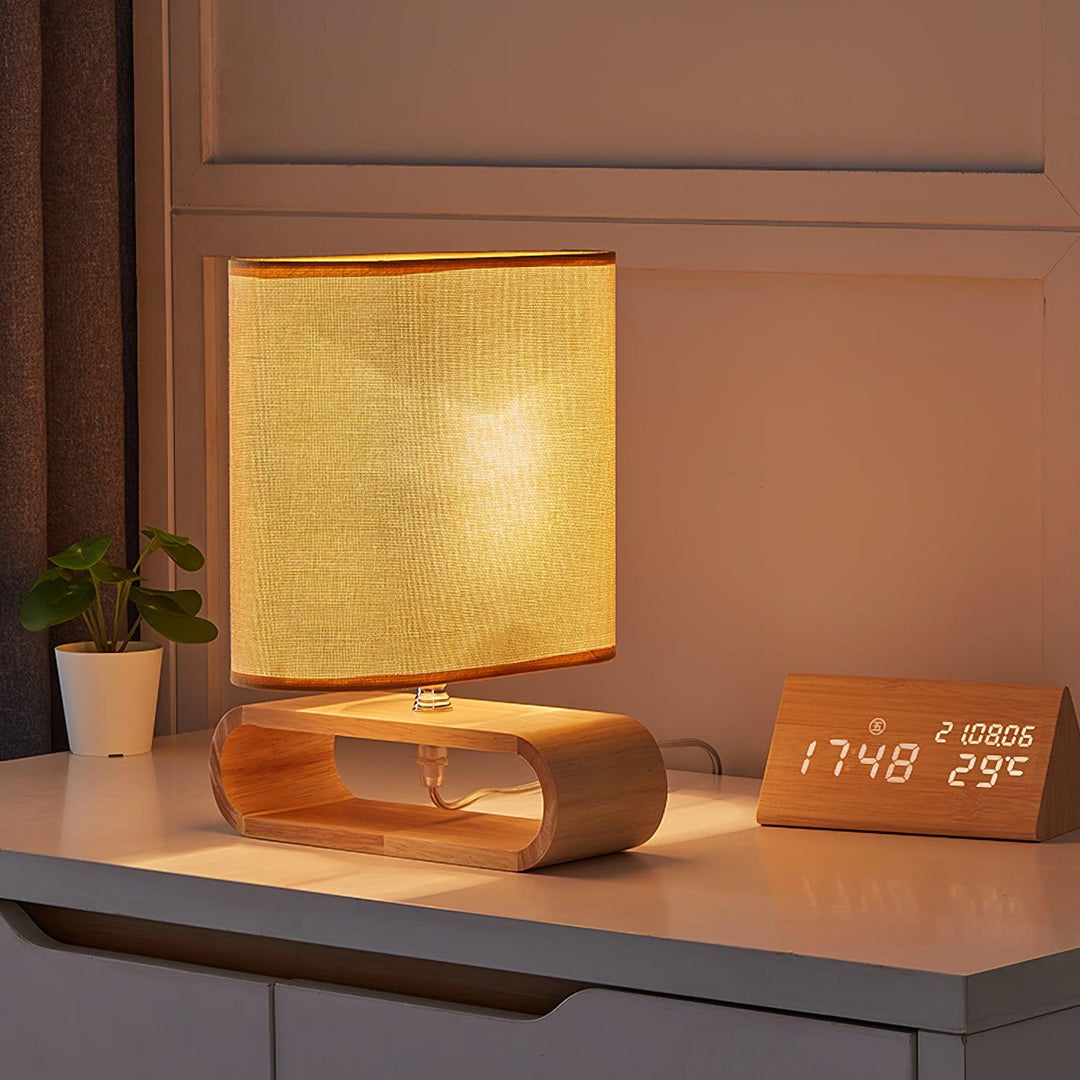 Moti Wood Side table lamp Table Lamp | Kalsten