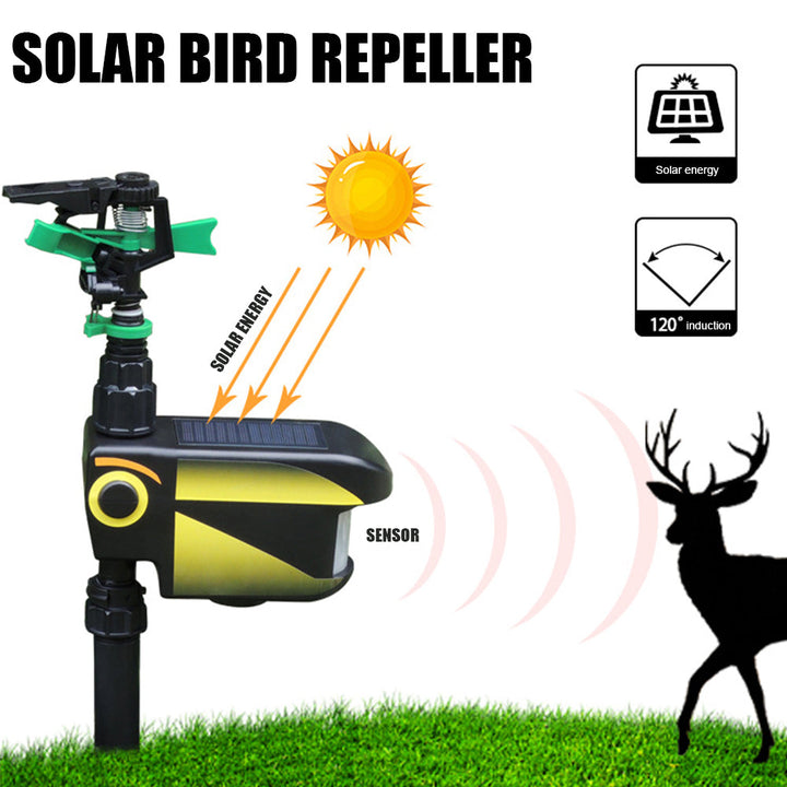 Kalsten | Motion Activated Deer Repellent Sprinkler - Solar Powered Animal Deterrent for Gardens & Lawns